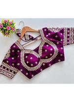 Vichitra Silk Magenta Wedding Wear Sequins Work Readymade Blouse